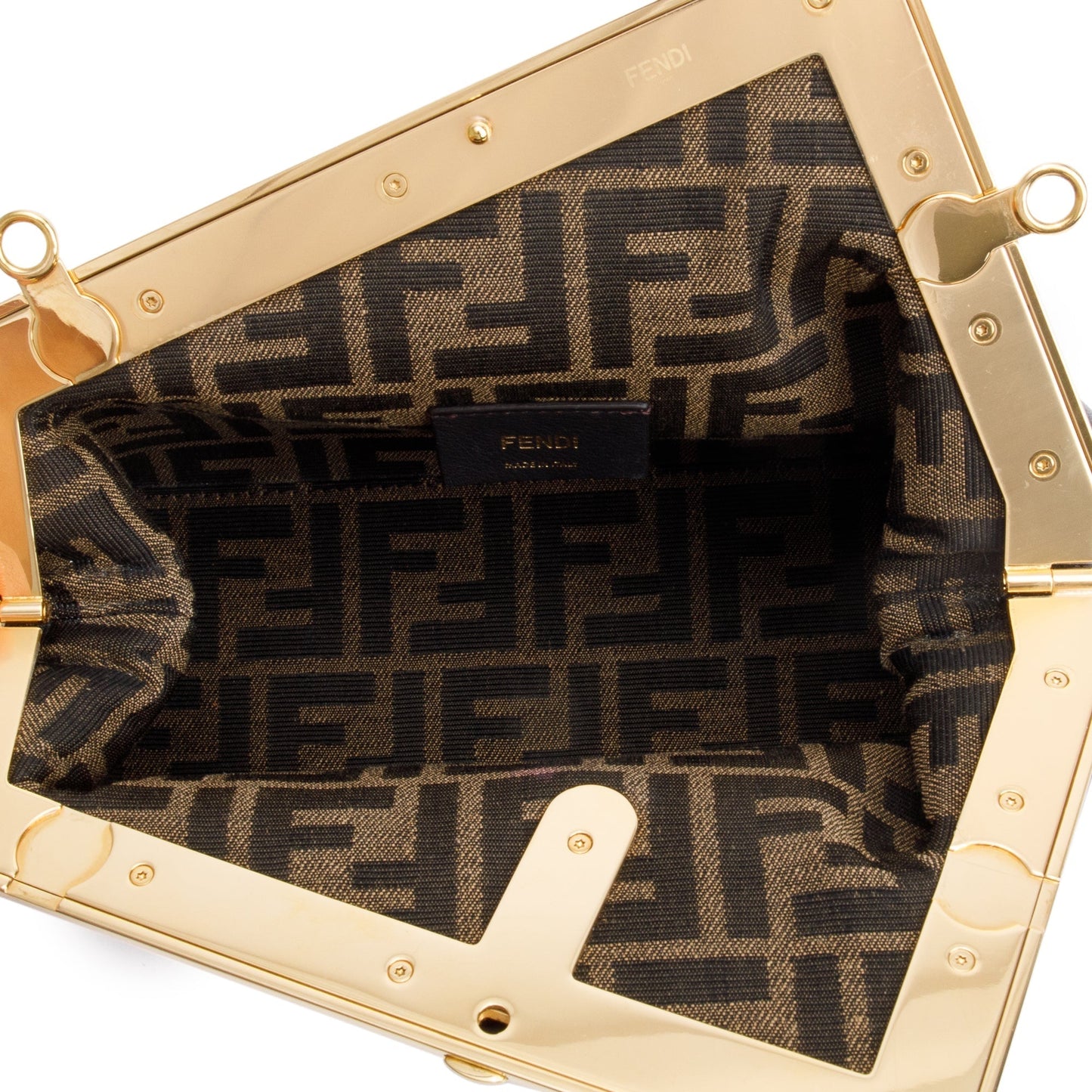 Fendi Black Nappa Leather Small Fendi First Bag
