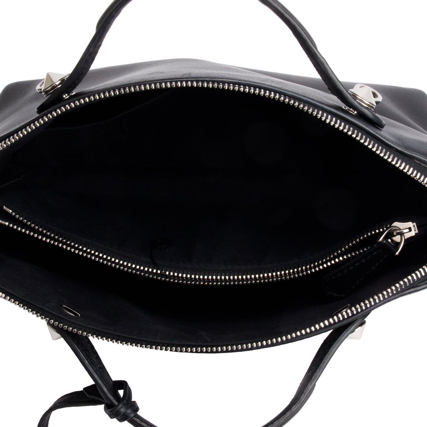 Fendi Black Vitello Dolce Flowerland Small By the Way Boston Bag