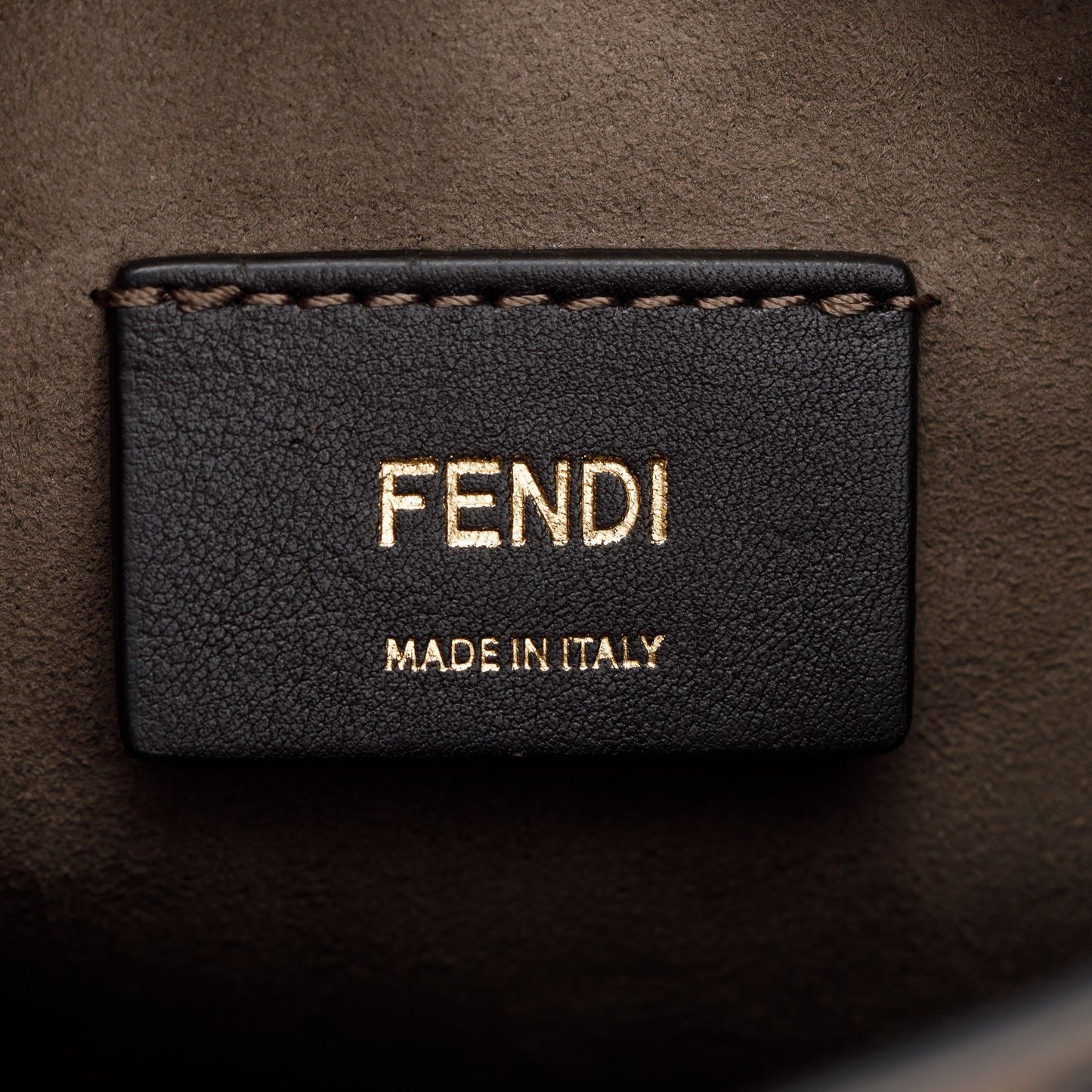 Fendi Brown FF 1974 Embossed Calfskin Leather Mini Mon Tresor Bucket Bag