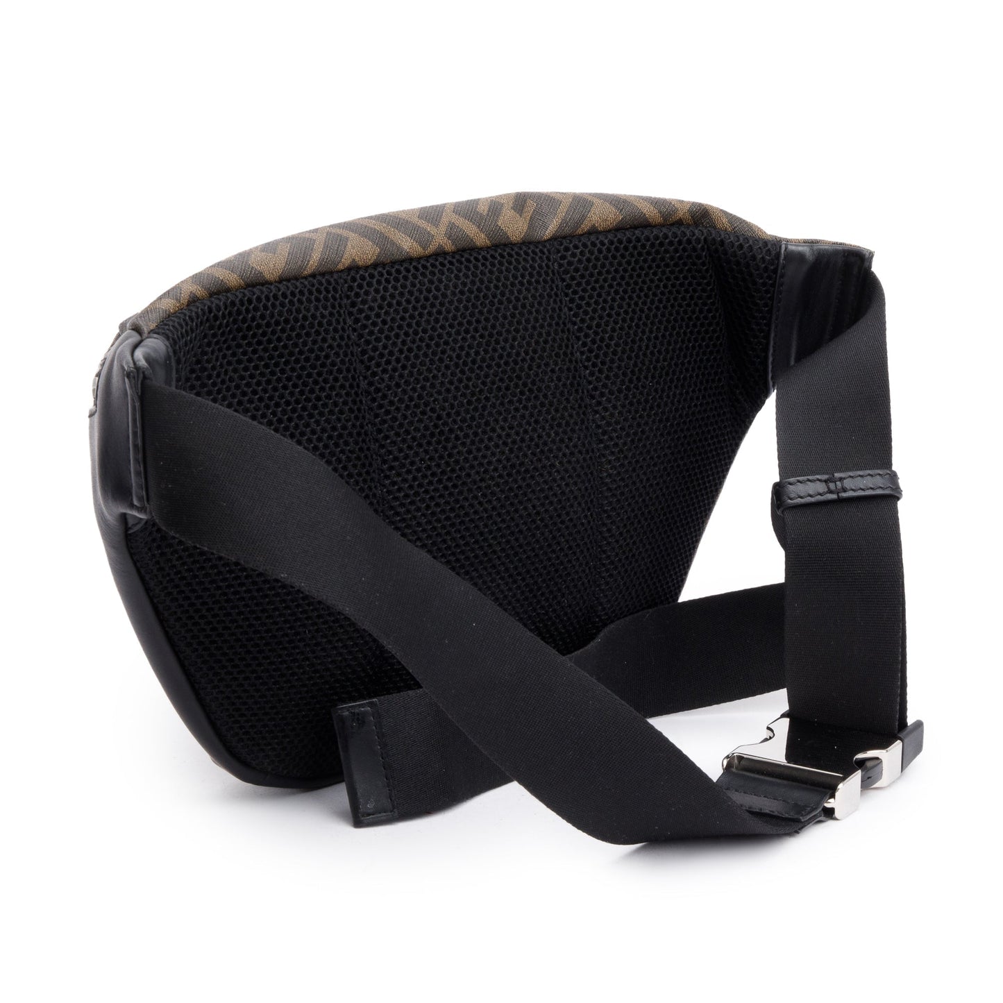 Fendi Brown FF Zucca Canvas Calfskin Leather 1974 Diagonal Belt Bag