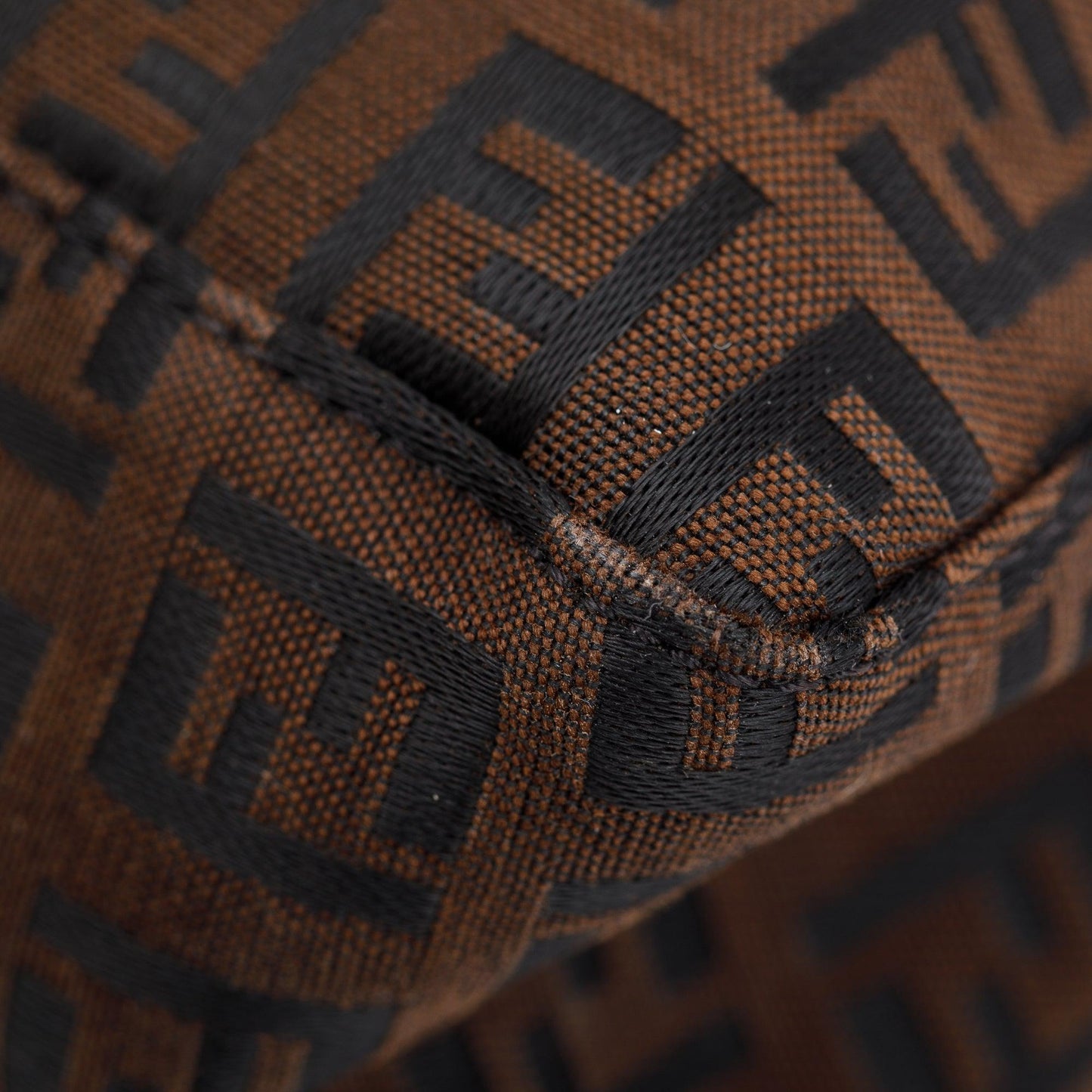 Fendi Brown FF Zucchino Canvas Pochette