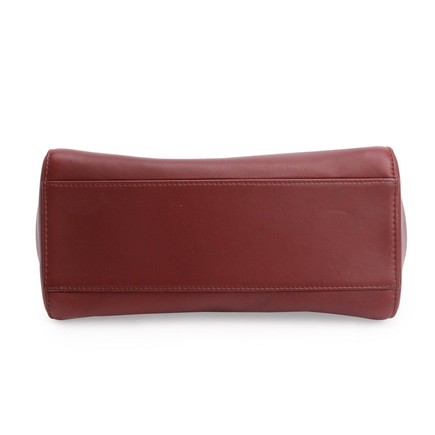 Fendi Burgundy Calfskin Leather Mini Peekaboo Bag