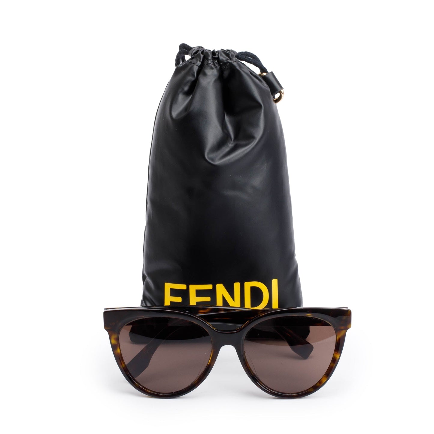 Fendi FE400088U Havana Acetate Cat-Eye Sunglasses