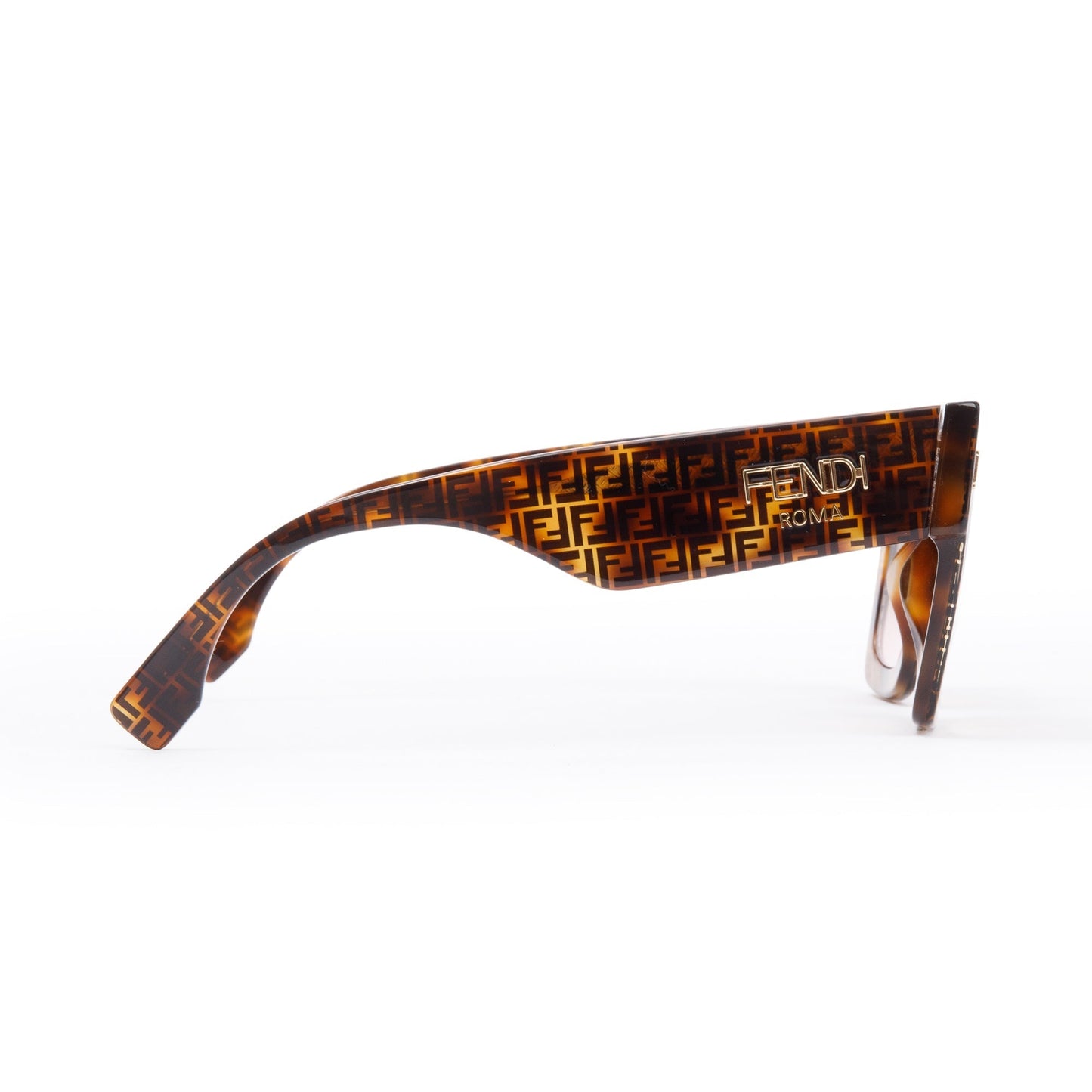Fendi FF0457/G/S Zucca Havana Acetate Fendi Roma Oversize Sunglasses