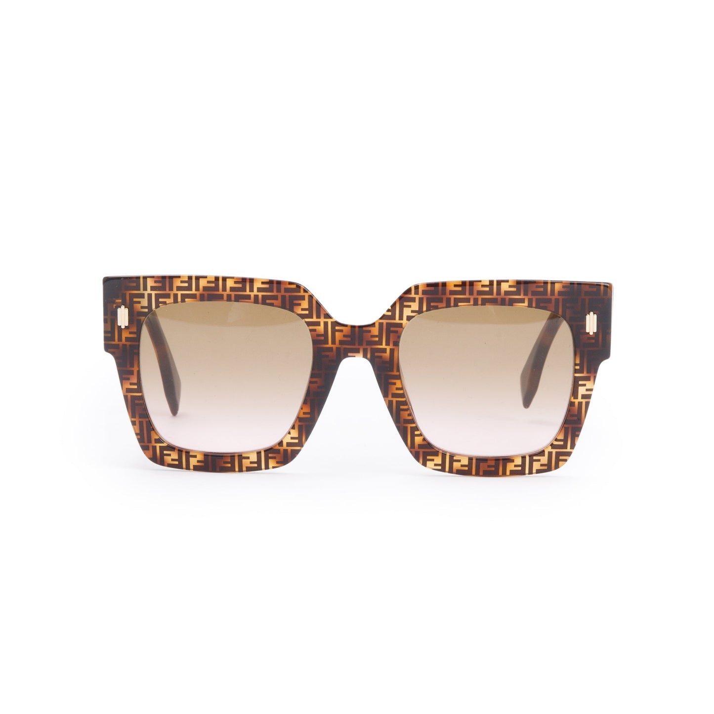 Fendi FF0457/G/S Zucca Havana Acetate Fendi Roma Oversize Sunglasses
