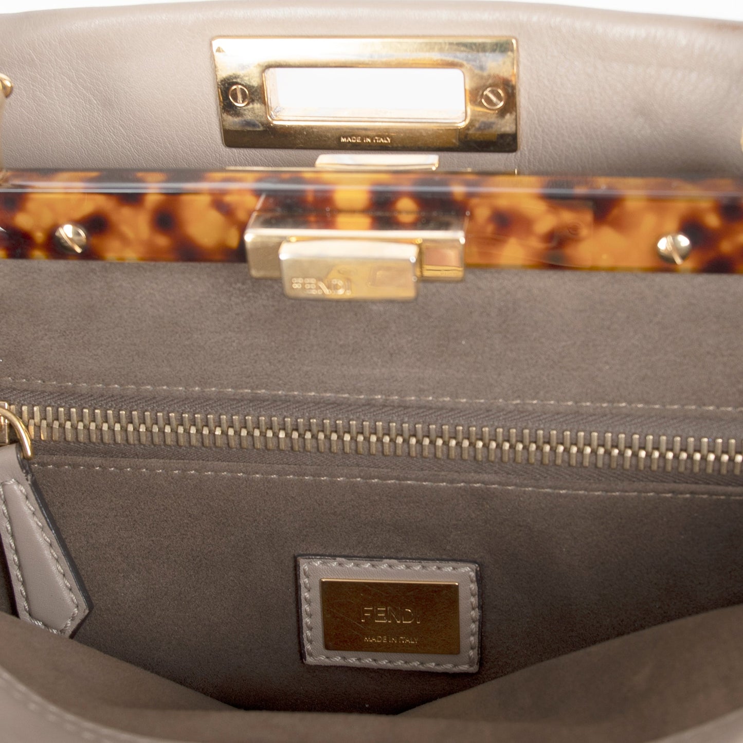 Fendi Medium Peekaboo Bag with Tortoise Detail