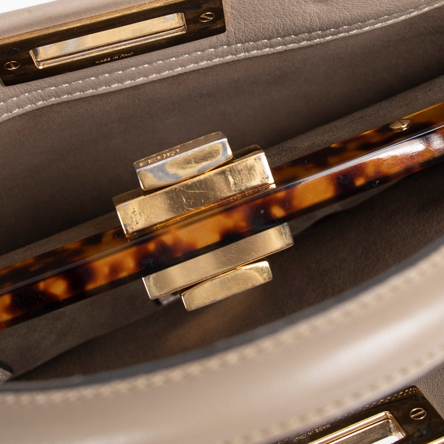 Fendi Medium Peekaboo Bag with Tortoise Detail