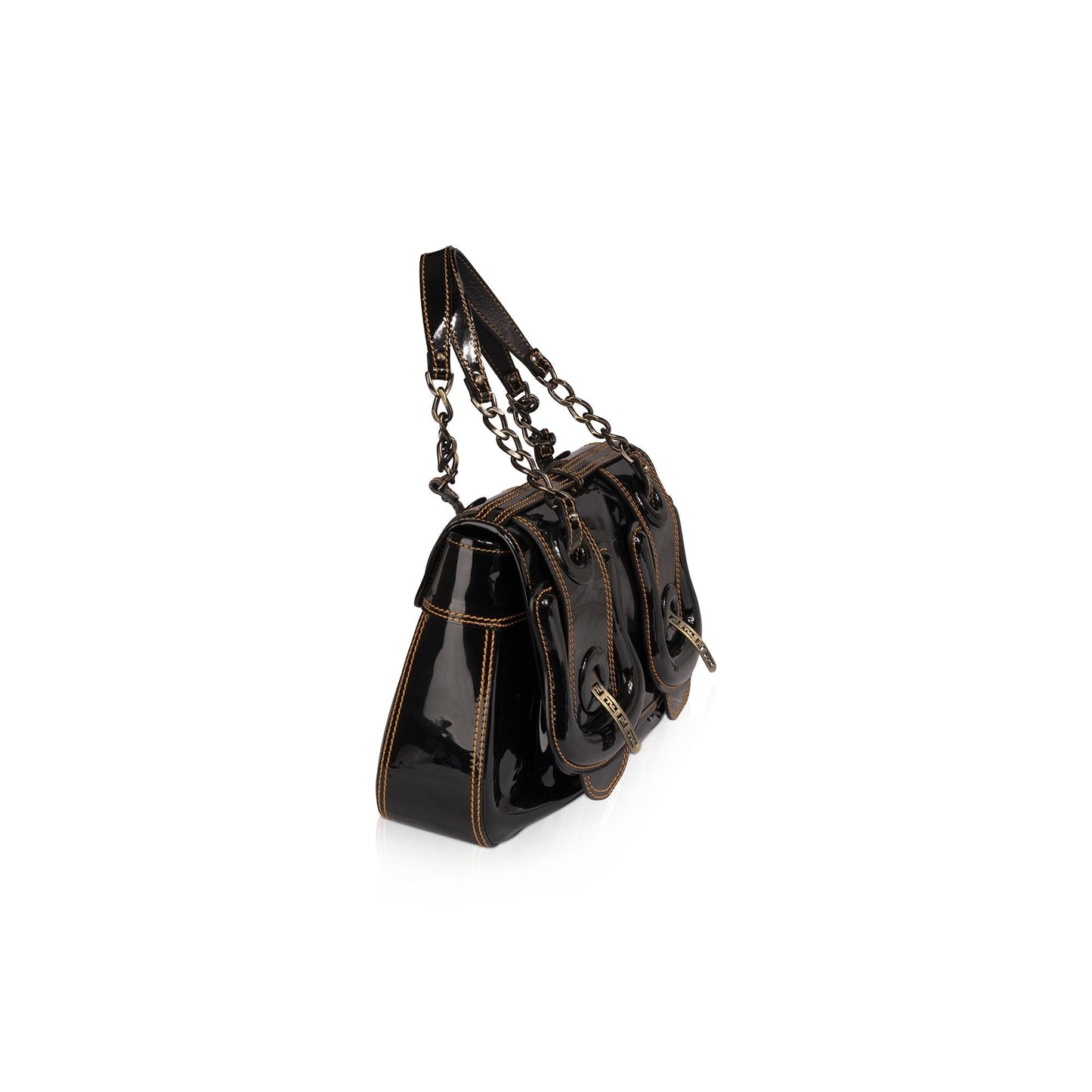 Fendi Patent B. Bis Flap Bag