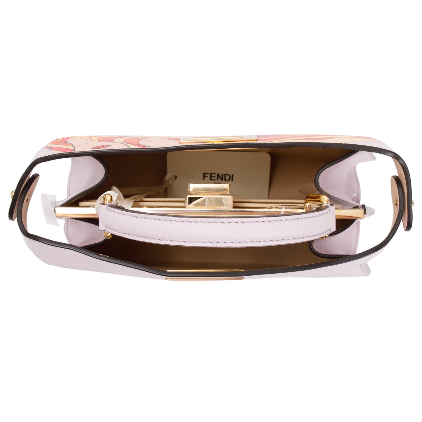 Fendi Pink Multicolor Bikini Girls Inlay Nappa Leather Small Peekaboo ISeeU Bag