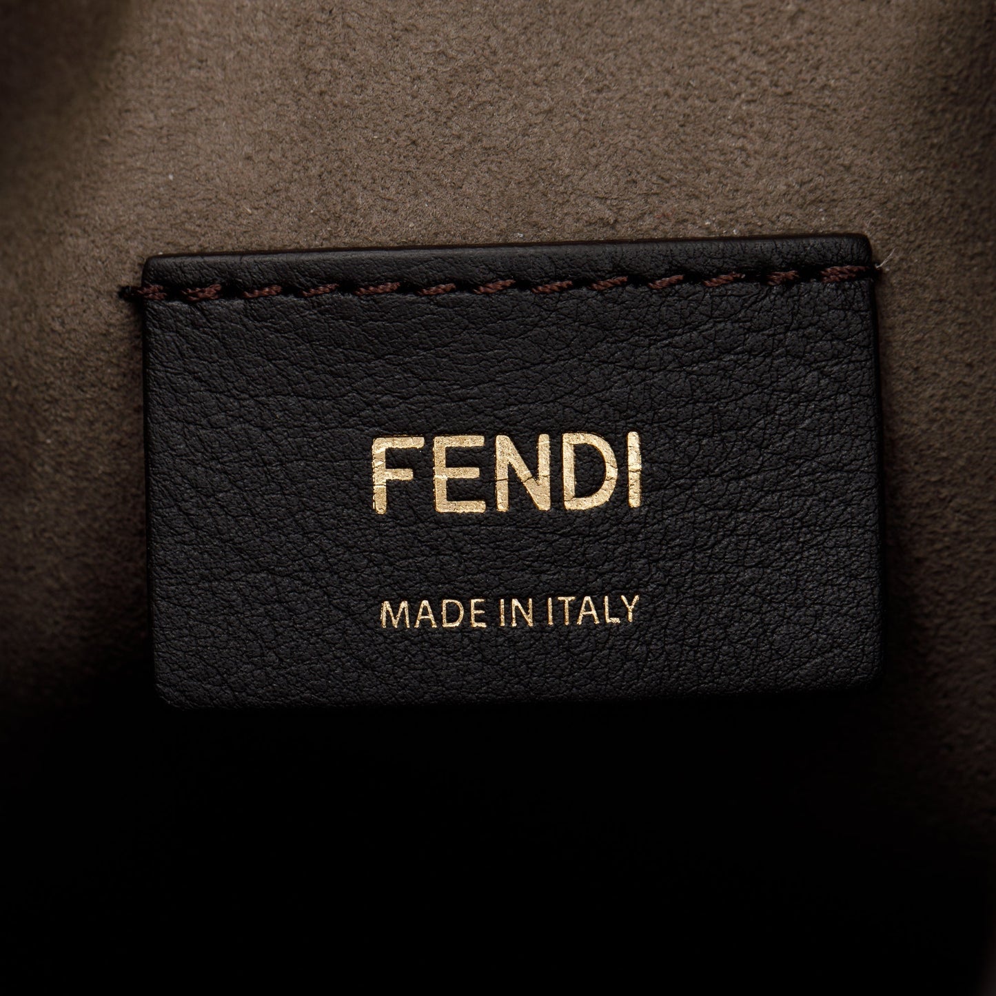 Fendi Taupe Calfskin Leather Mini Mon Tresor Bucket Bag