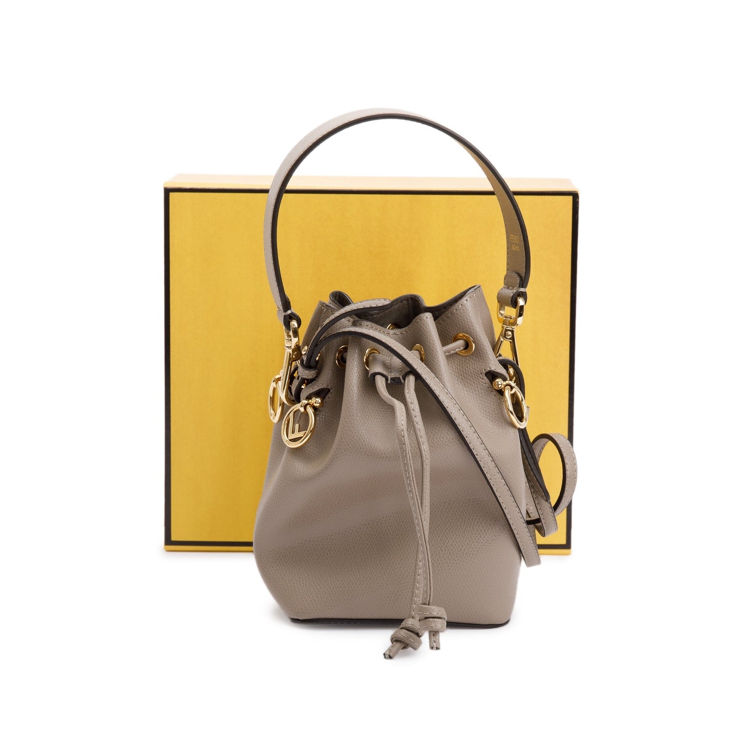 Fendi Taupe Calfskin Leather Mini Mon Tresor Bucket Bag