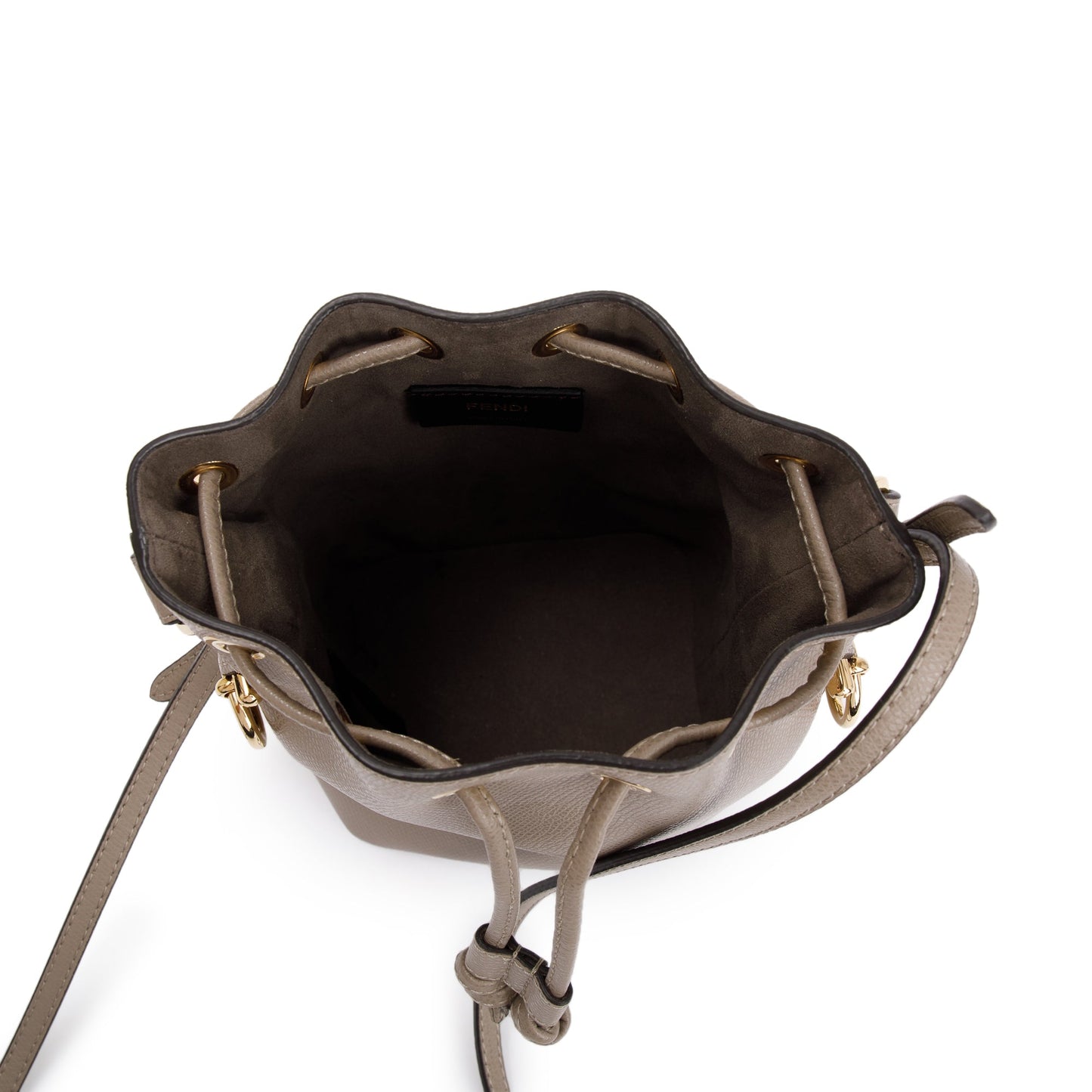 Fendi Taupe Calfskin Leather Mini Mon Tresor Bucket Bag