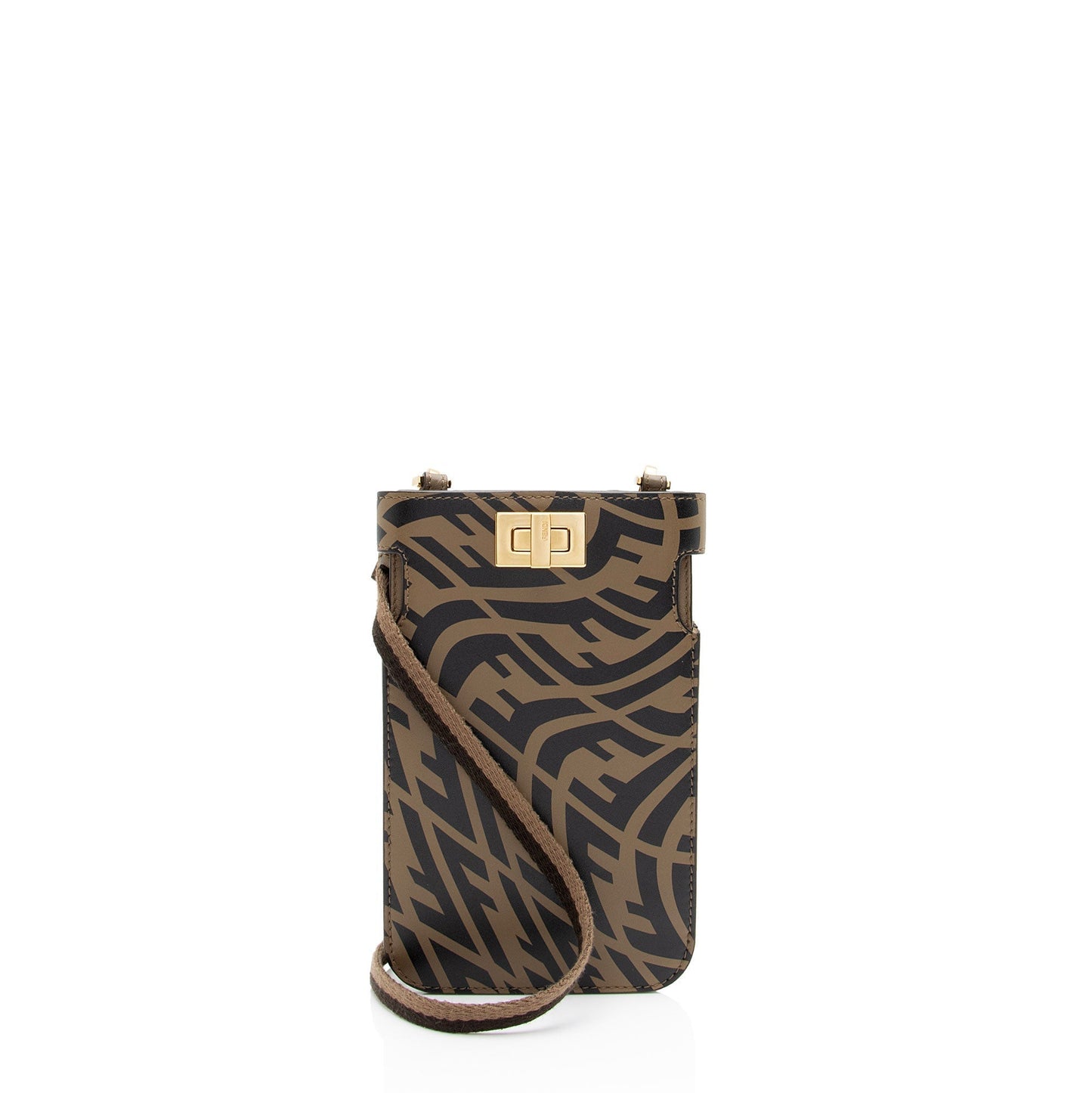 Fendi X Sara Coleman Leather Vertigo Peek A Phone Pouch (SHF-eqtLTR)