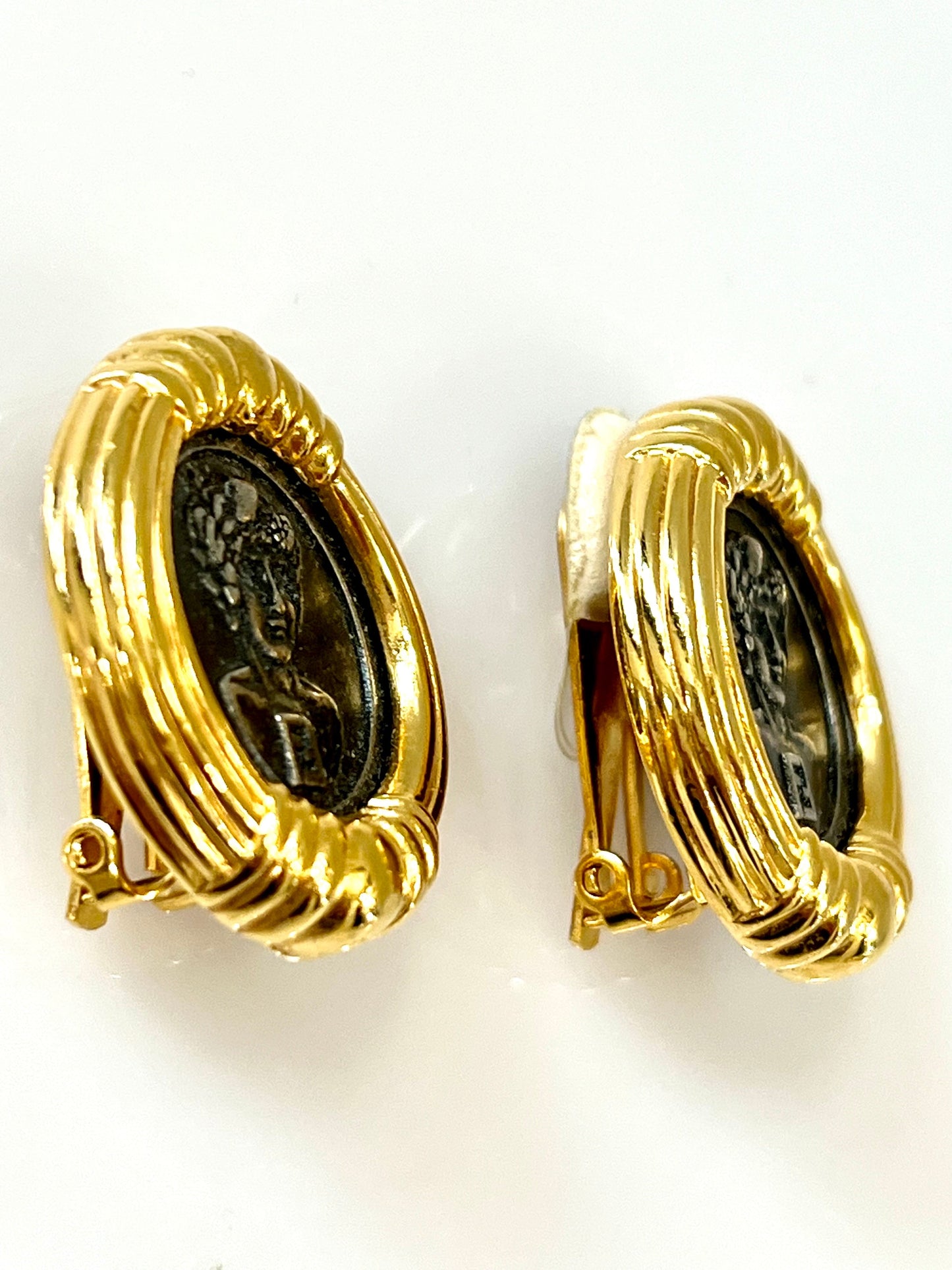 FENDI   ROMAN COIN CLIP ON EARRINGS