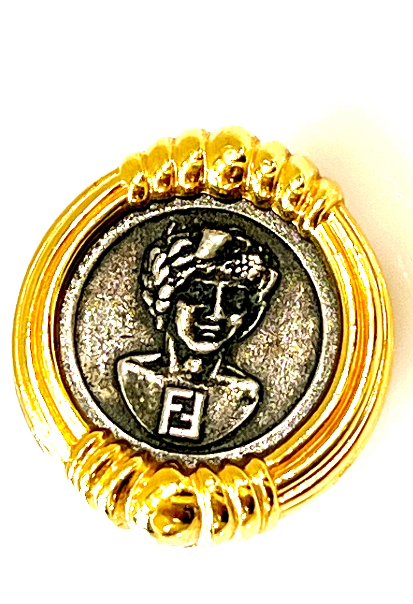 FENDI   ROMAN COIN CLIP ON EARRINGS