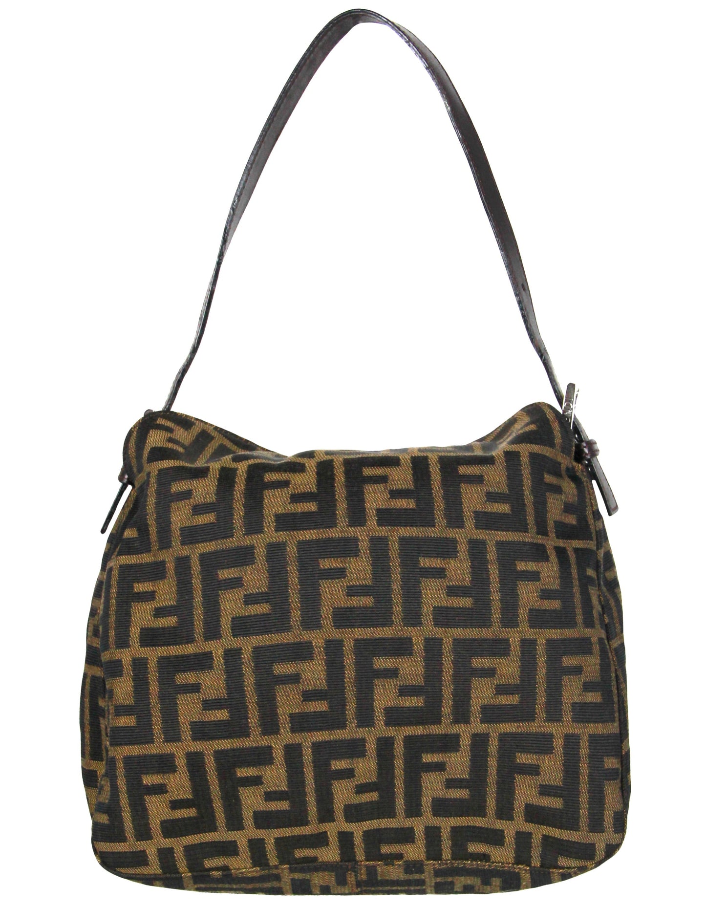 Fendi   Tobacco Zucca Monogram Flap Baguette Bag