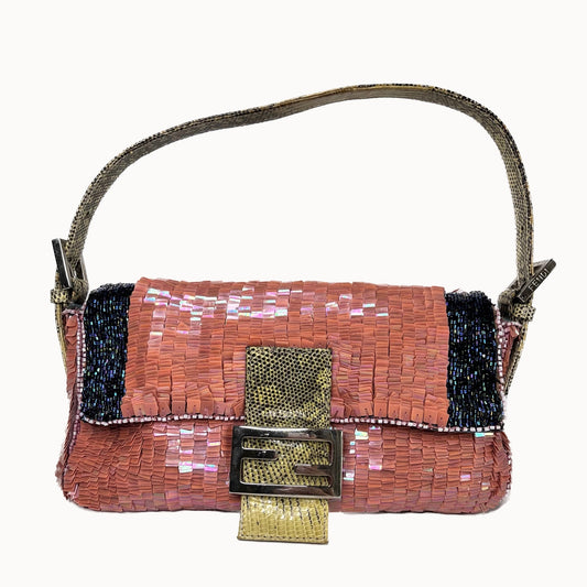 Fendi Baguette Pink Glitter sequins