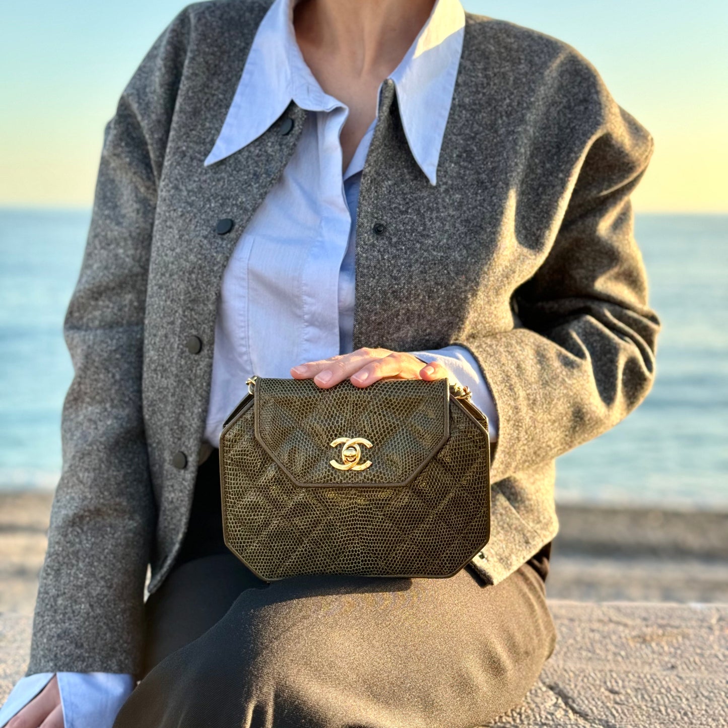 Chanel - Sac   en lézard