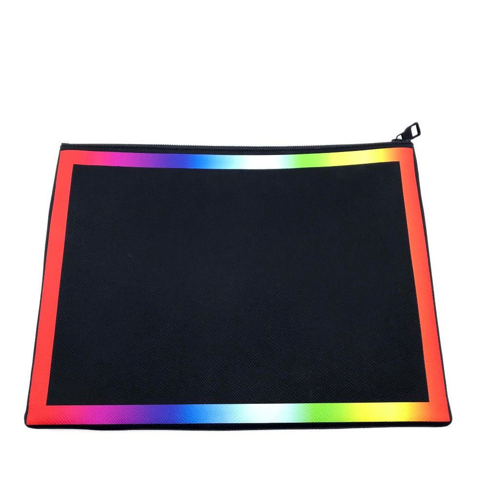 LOUIS VUITTON Clutch bag M30347 Taiga Leather Noir x Rainbow Taiga Pochette A4 Chain mens  d