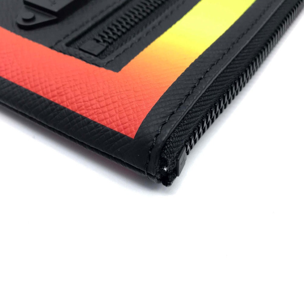 LOUIS VUITTON Clutch bag M30347 Taiga Leather Noir x Rainbow Taiga Pochette A4 Chain mens  d