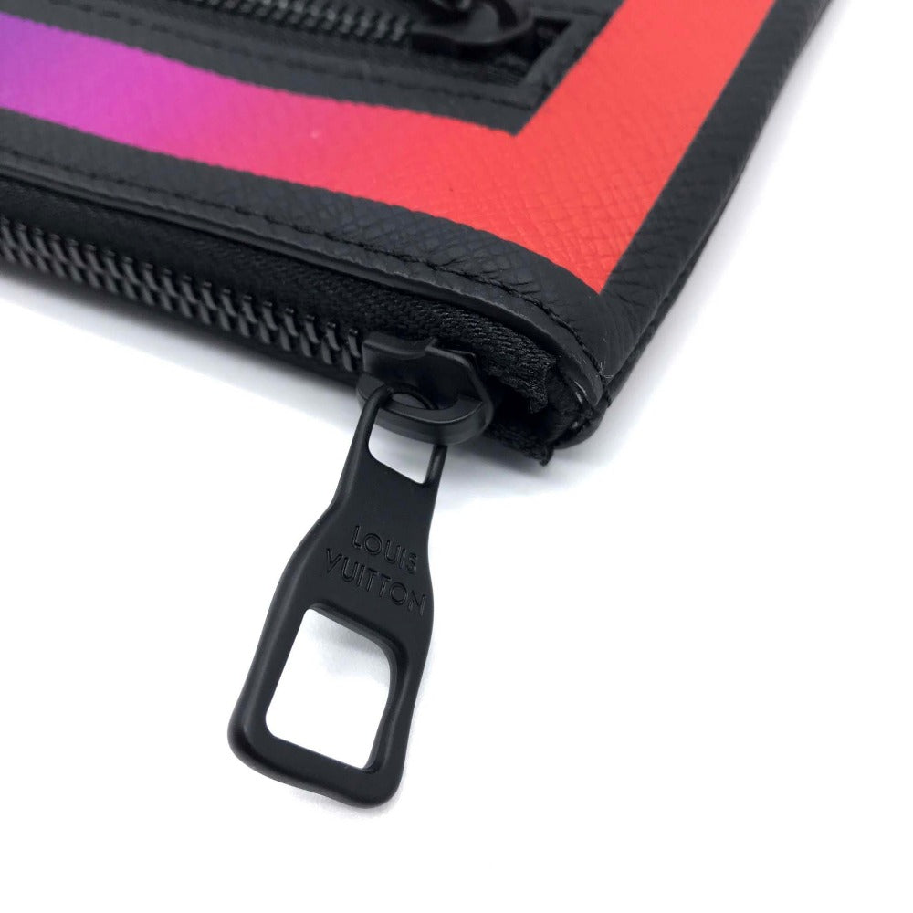 LOUIS VUITTON Clutch bag M30347 Taiga Leather Noir x Rainbow Taiga Pochette A4 Chain mens  d