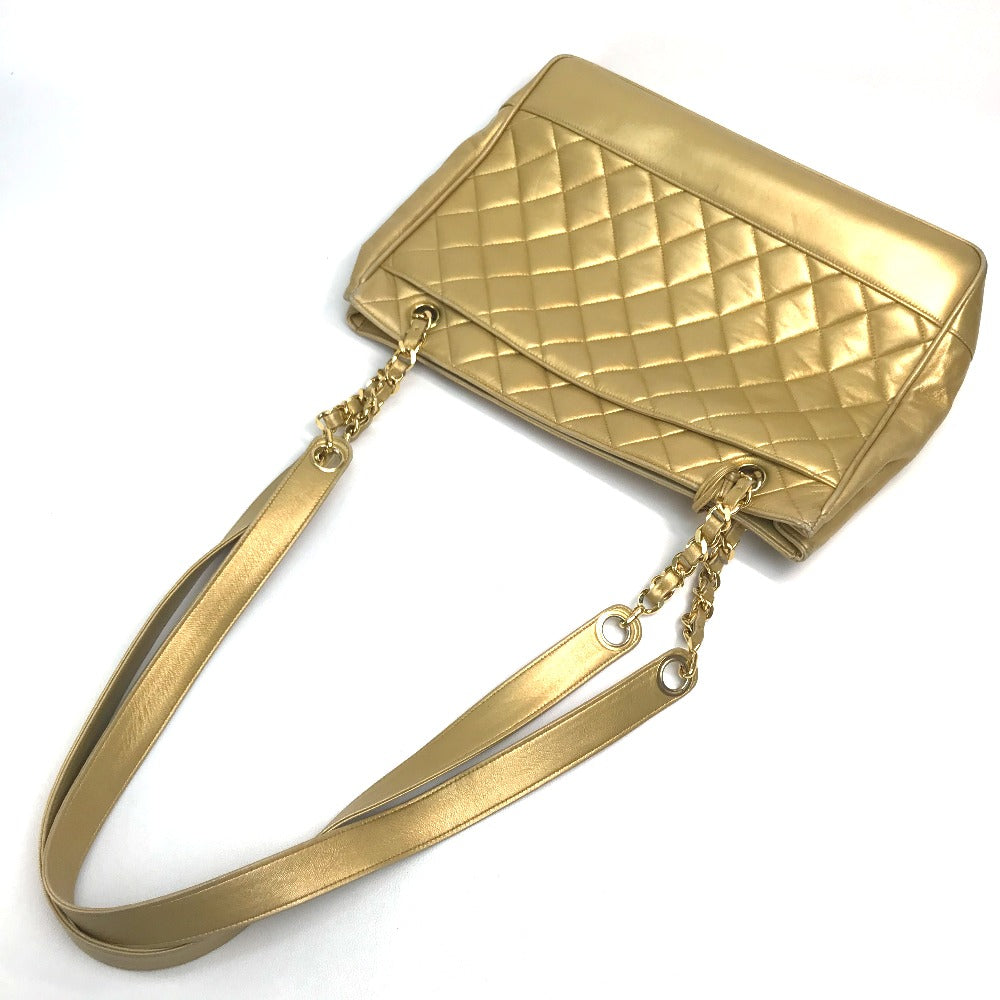 CHANEL Shoulder Bag lambskin Gold x Gold Metal Coco ball Matrasse Women