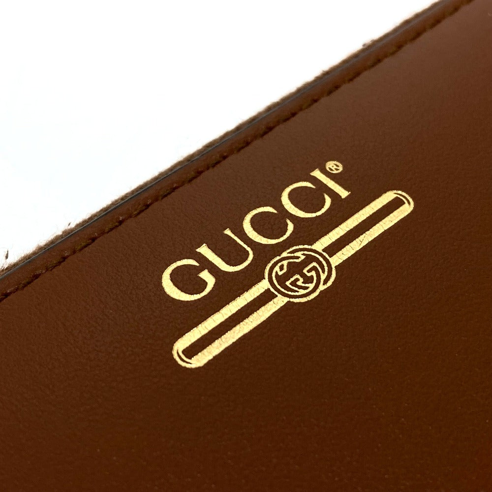 GUCCI Long Wallet Purse 547591 leather Brown Logo print unisex(Unisex)