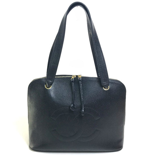 CHANEL Shoulder Bag Caviar skin black   COCO Mark CC Women