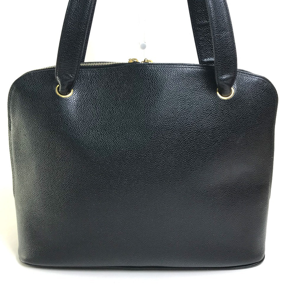 CHANEL Shoulder Bag Caviar skin black   COCO Mark CC Women