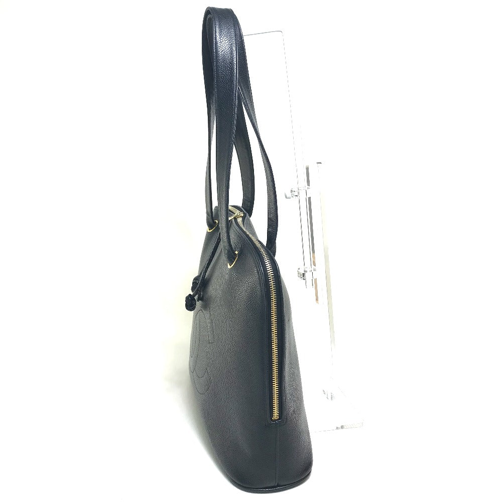 CHANEL Shoulder Bag Caviar skin black   COCO Mark CC Women