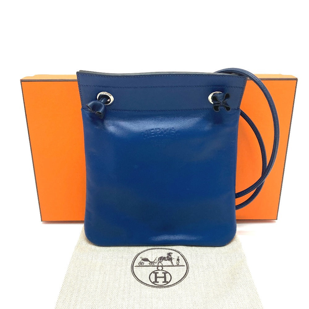 HERMES Shoulder Bag Swift blue leather Arine Mini Women  d