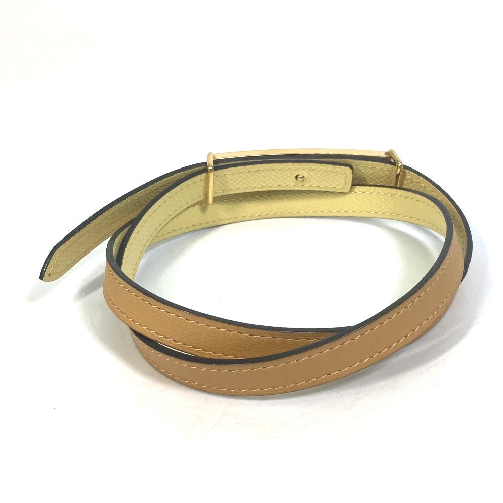 HERMES belt leather yellow Thin belt Women 70  d