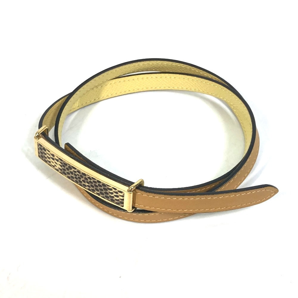 HERMES belt leather yellow Thin belt Women 70  d