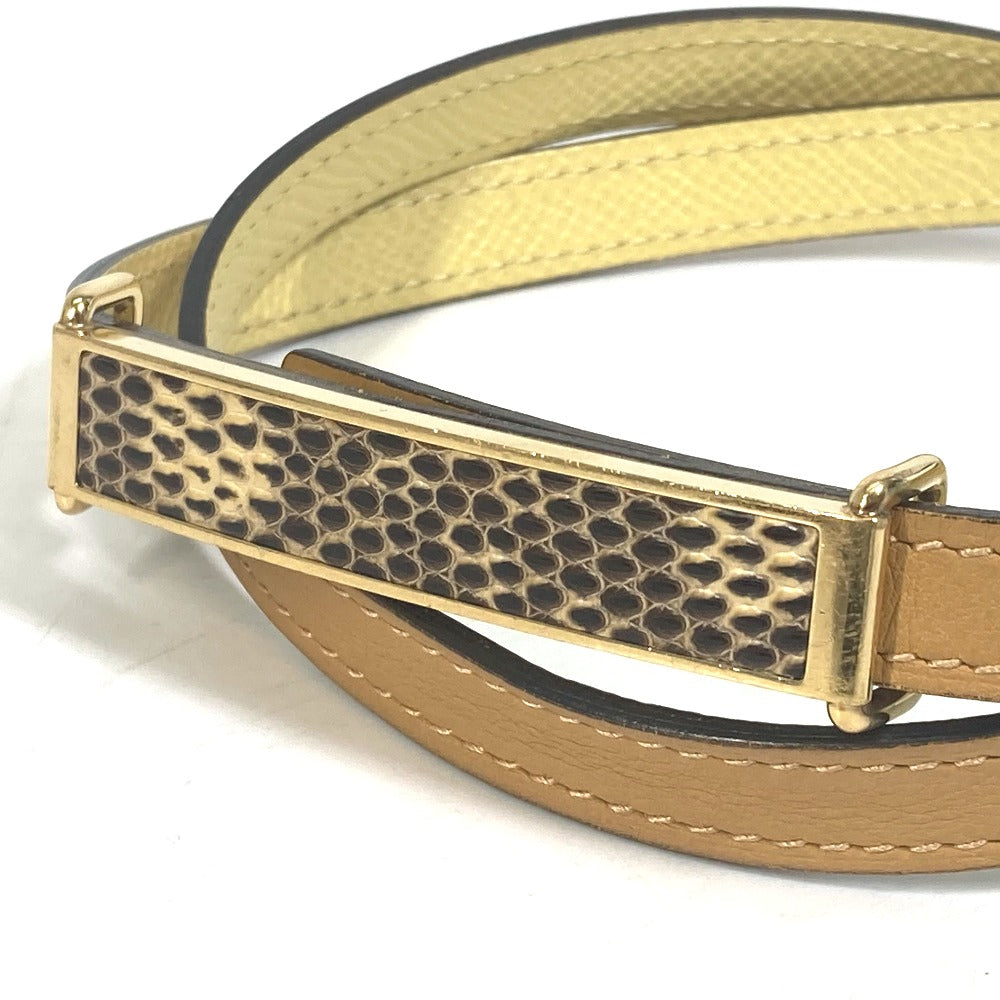 HERMES belt leather yellow Thin belt Women 70  d