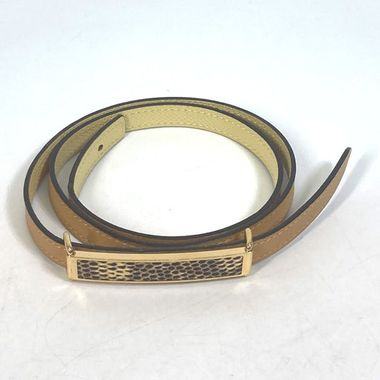 HERMES belt leather yellow Thin belt Women 70  d