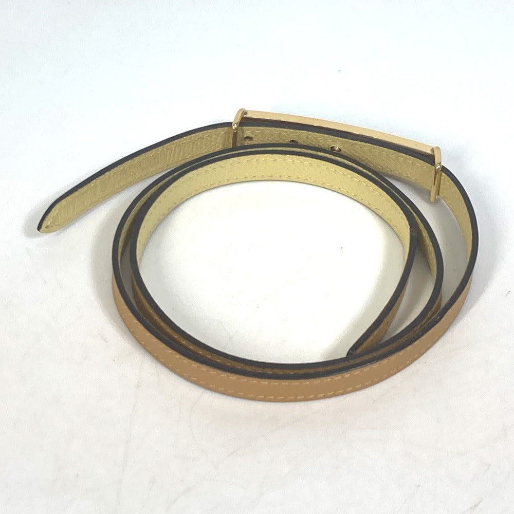 HERMES belt leather yellow Thin belt Women 70  d