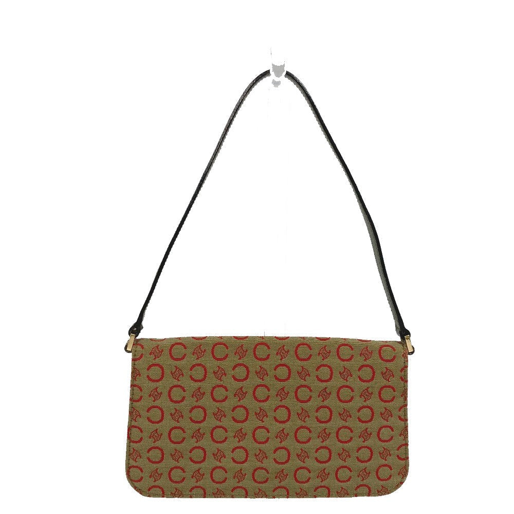 CELINE Accessory pouch Canvas / leather Red C Macadam Handbag Women