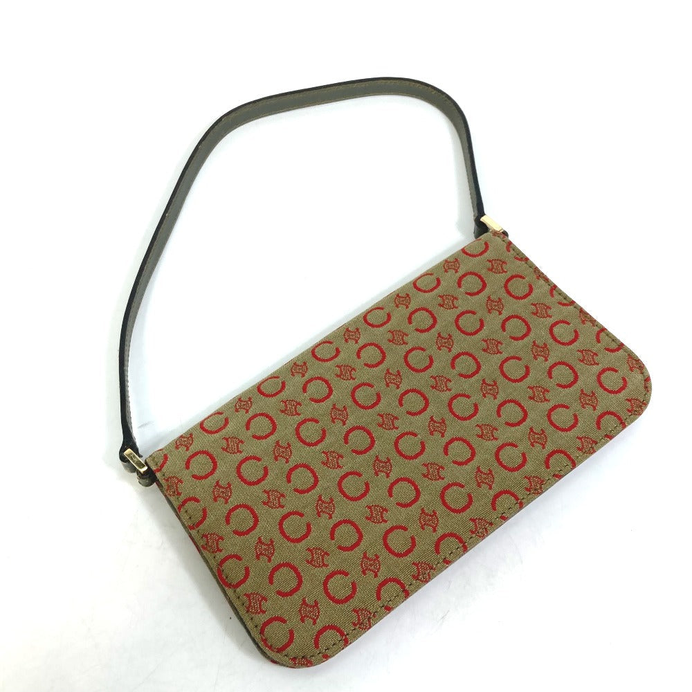 CELINE Accessory pouch Canvas / leather Red C Macadam Handbag Women