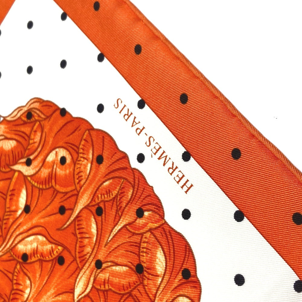 HERMES scarf silk Orange Index Bromeliaceae Bromeliad Catalog scarf Women  d