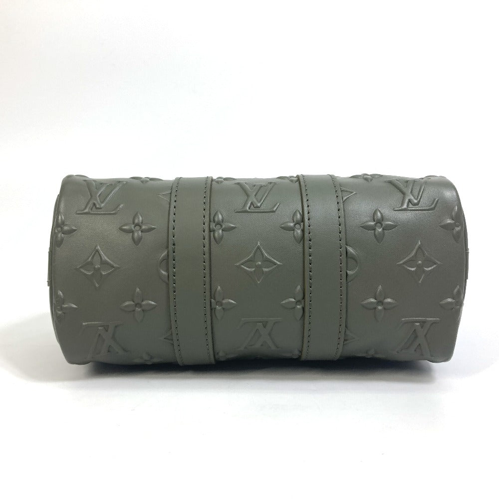LOUIS VUITTON Handbag M57961 leather khaki monogram seal Keepall XS