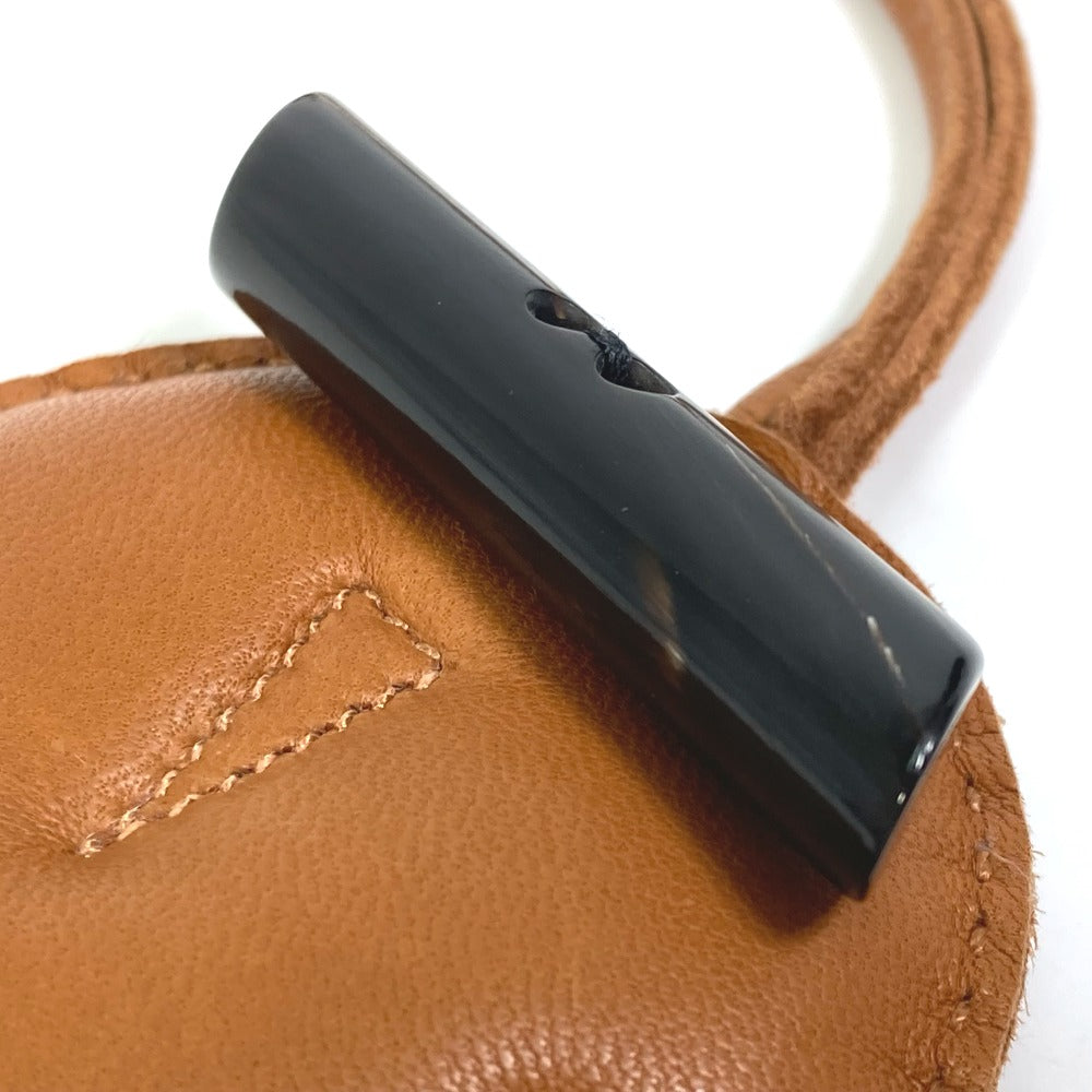 HERMES Bag charm Leather/Buffalo horn Brown key ring petit h petit h owl unisex(Unisex)  d