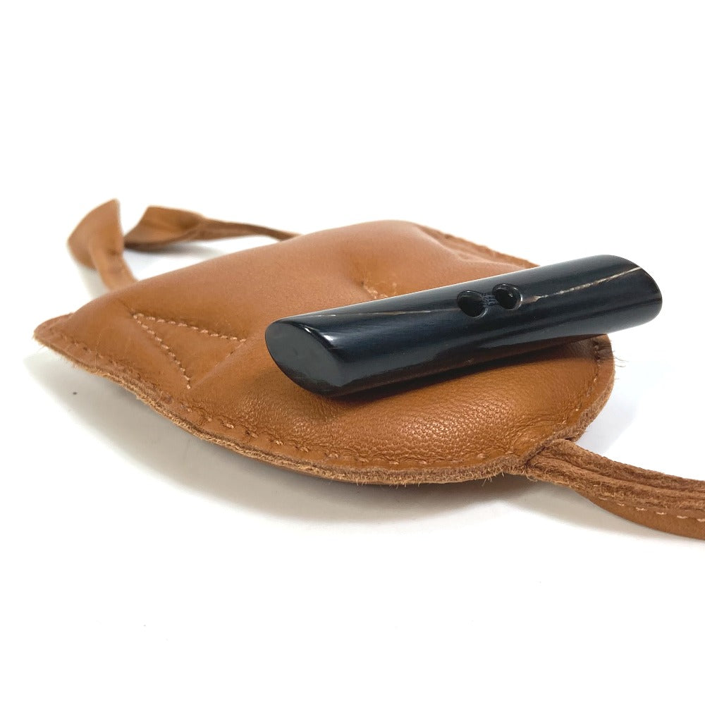 HERMES Bag charm Leather/Buffalo horn Brown key ring petit h petit h owl unisex(Unisex)  d