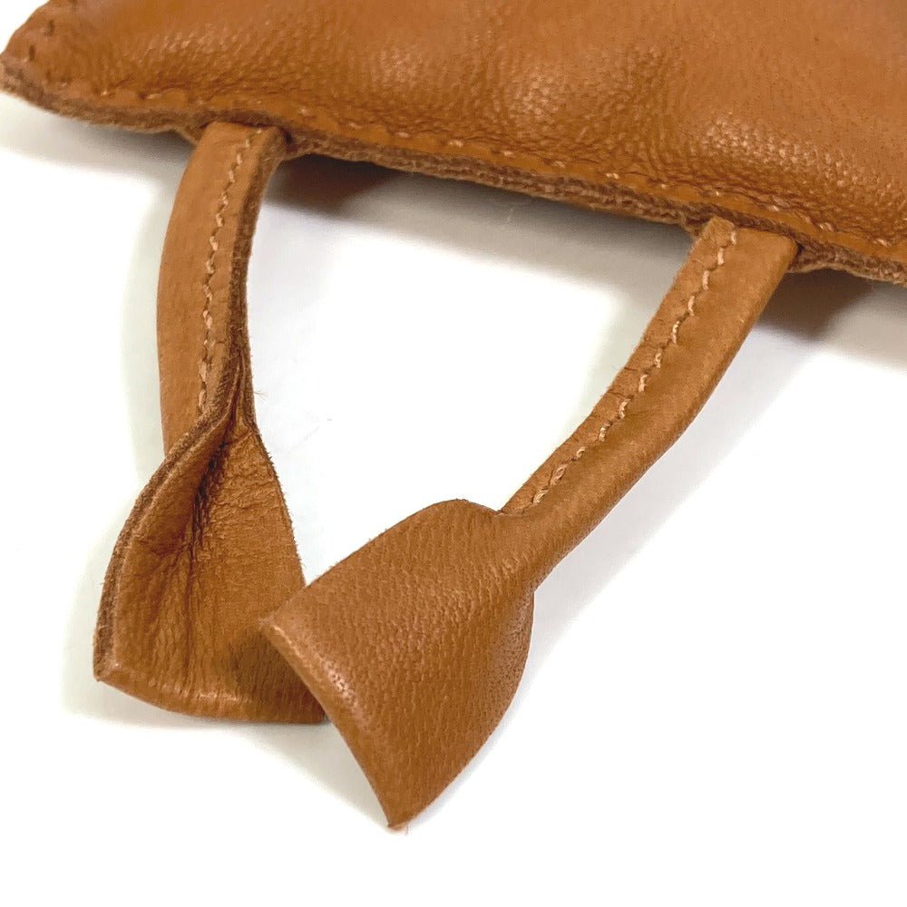 HERMES Bag charm Leather/Buffalo horn Brown key ring petit h petit h owl unisex(Unisex)  d