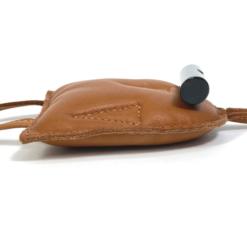 HERMES Bag charm Leather/Buffalo horn Brown key ring petit h petit h owl unisex(Unisex)  d