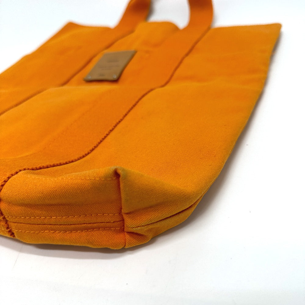 HERMES Tote Bag canvas Orange Fool Toe Kabas Women  d
