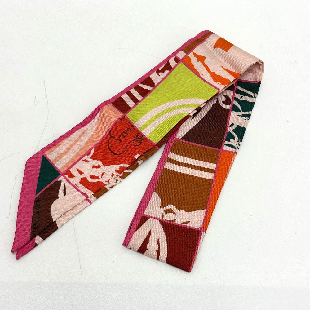 HERMES scarf silk Pink type chaos En Desordre GALA Women  d