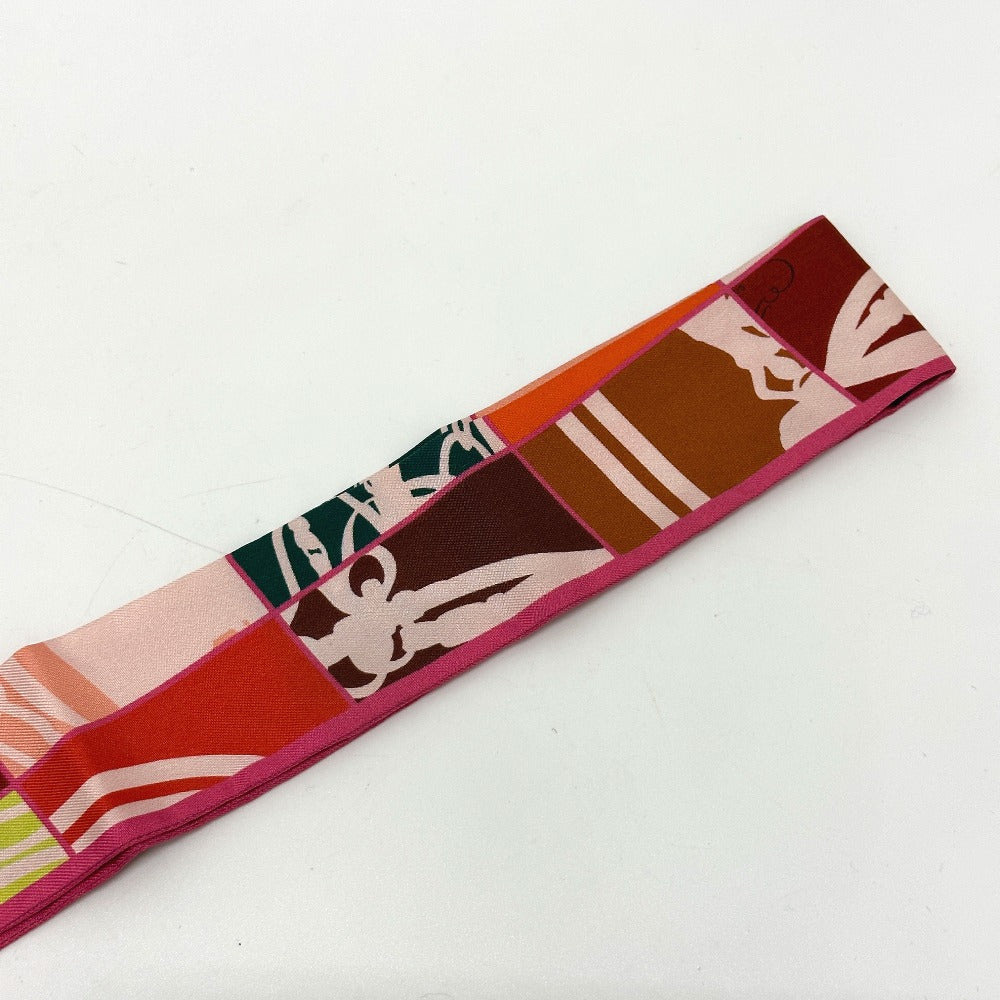 HERMES scarf silk Pink type chaos En Desordre GALA Women  d