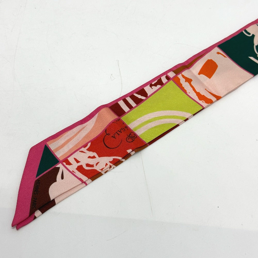 HERMES scarf silk Pink type chaos En Desordre GALA Women  d