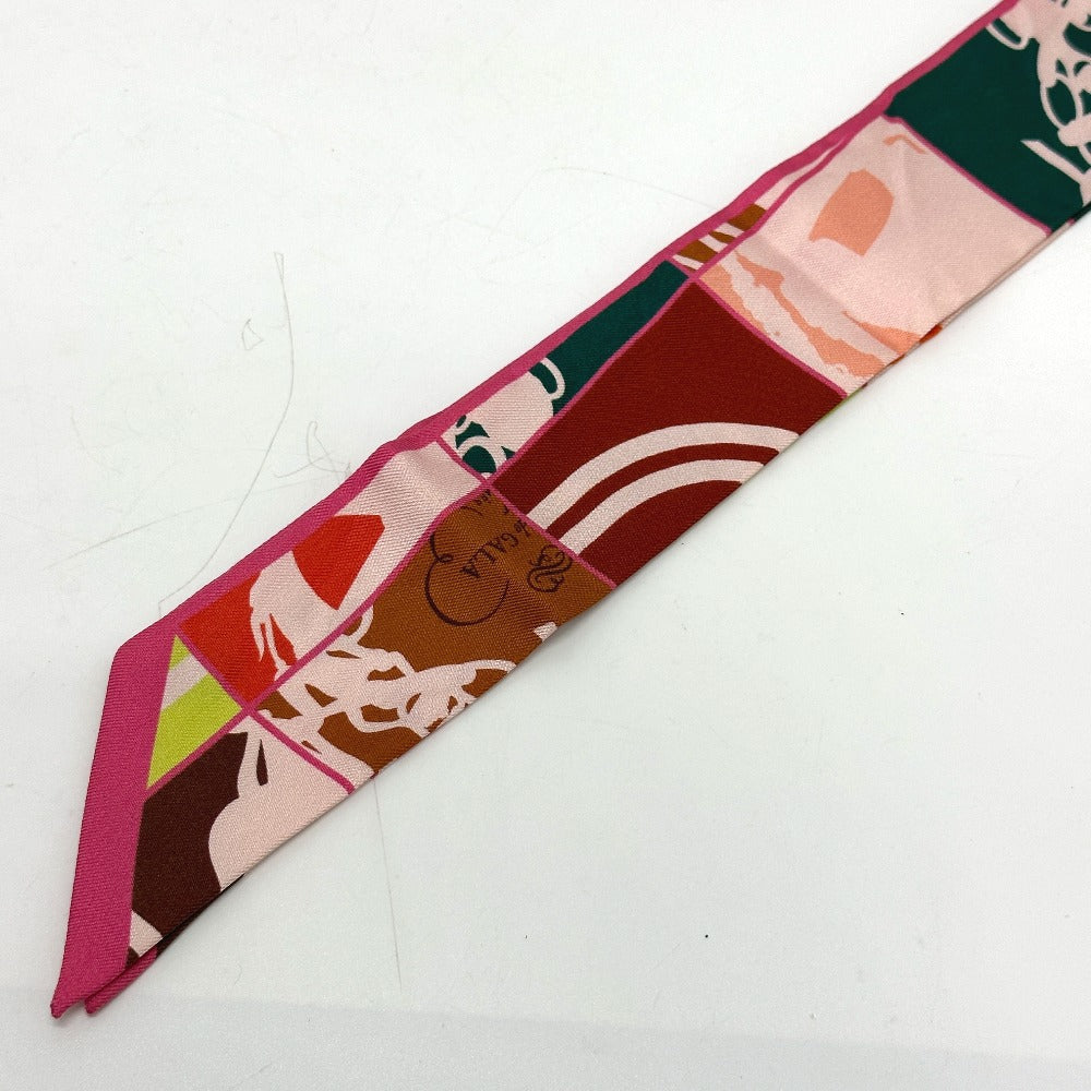 HERMES scarf silk Pink type chaos En Desordre GALA Women  d