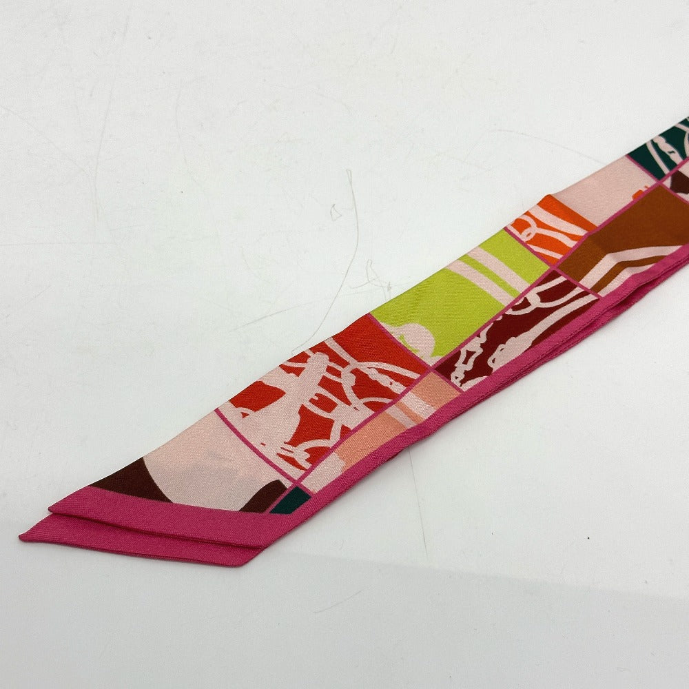 HERMES scarf silk Pink type chaos En Desordre GALA Women  d
